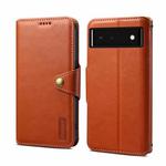 For Google Pixel 6 Denior Cowhide Texture Wallet Style Leather Phone Case(Brown)