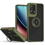 For Motorola Moto G Stylus 5G 2024 Q Shadow 1 Series TPU + PC Phone Case with Ring(Army Green)