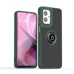 For Motorola Moto G55 Q Shadow 1 Series TPU + PC Phone Case with Ring(Dark Green)