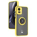 For Motorola Edge 30 Neo Q Shadow 1 Series TPU + PC Phone Case with Ring(Yellow)