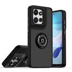 For Motorola Edge 50 Neo Q Shadow 1 Series TPU + PC Phone Case with Ring(Black+Black)