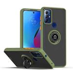 For Motorola Moto G Play 2023 Q Shadow 1 Series TPU + PC Phone Case with Ring(Army Green)