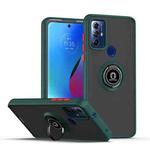 For Motorola Moto G Play 2023 Q Shadow 1 Series TPU + PC Phone Case with Ring(Dark Green)