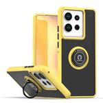 For Motorola Edge 50 Pro Q Shadow 1 Series TPU + PC Phone Case with Ring(Yellow)