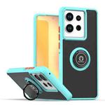 For Motorola Edge 50 Pro Q Shadow 1 Series TPU + PC Phone Case with Ring(Sky Blue)