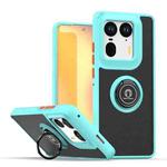 For Motorola Edge 50 Ultra Q Shadow 1 Series TPU + PC Phone Case with Ring(Sky Blue)