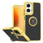 For Motorola Moto G35 Q Shadow 1 Series TPU + PC Phone Case with Ring(Yellow)