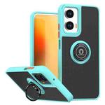 For Motorola Moto G35 Q Shadow 1 Series TPU + PC Phone Case with Ring(Sky Blue)