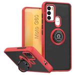 For Motorola Moto G60 / G60s Q Shadow 1 Series TPU + PC Phone Case with Ring(Red)