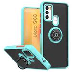 For Motorola Moto G60 / G60s Q Shadow 1 Series TPU + PC Phone Case with Ring(Sky Blue)