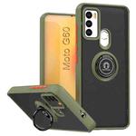 For Motorola Moto G60 / G60s Q Shadow 1 Series TPU + PC Phone Case with Ring(Army Green)