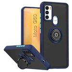 For Motorola Moto G60 / G60s Q Shadow 1 Series TPU + PC Phone Case with Ring(Royal Blue)