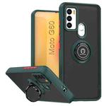 For Motorola Moto G60 / G60s Q Shadow 1 Series TPU + PC Phone Case with Ring(Dark Green)