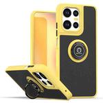 For Motorola Moto G75 5G Q Shadow 1 Series TPU + PC Phone Case with Ring(Yellow)