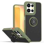 For Motorola Moto G75 5G Q Shadow 1 Series TPU + PC Phone Case with Ring(Army Green)