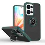 For OPPO Reno13 Global Q Shadow 1 Series TPU + PC Phone Case with Ring(Dark Green)