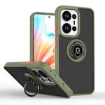 For OPPO Reno13 Pro Global Q Shadow 1 Series TPU + PC Phone Case with Ring(Army Green)