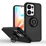 For OPPO Reno13 F Q Shadow 1 Series TPU + PC Phone Case with Ring(Black+Black)