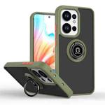 For OPPO Reno13 F Q Shadow 1 Series TPU + PC Phone Case with Ring(Army Green)