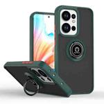For OPPO Reno13 F Q Shadow 1 Series TPU + PC Phone Case with Ring(Dark Green)