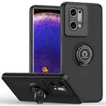 For OPPO Find X5 Q Shadow 1 Series TPU + PC Phone Case with Ring(Black+Black)