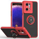 For OPPO Find X5 Q Shadow 1 Series TPU + PC Phone Case with Ring(Red)