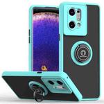 For OPPO Find X5 Q Shadow 1 Series TPU + PC Phone Case with Ring(Sky Blue)