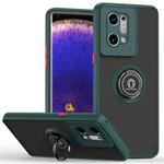 For OPPO Find X5 Q Shadow 1 Series TPU + PC Phone Case with Ring(Dark Green)