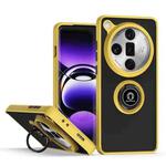 For OPPO Find X7 Q Shadow 1 Series TPU + PC Phone Case with Ring(Yellow)