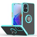 For OPPO Reno7 Z 5G Q Shadow 1 Series TPU + PC Phone Case with Ring(Sky Blue)