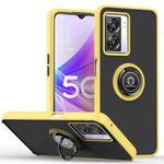 For OPPO A57 5G 2022 Q Shadow 1 Series TPU + PC Phone Case with Ring(Yellow)