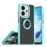 For OPPO A3 4G / A40 4G / A40M Q Shadow 1 Series TPU + PC Phone Case with Ring(Sky Blue)