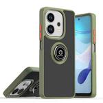 For OPPO A3 4G / A40 4G / A40M Q Shadow 1 Series TPU + PC Phone Case with Ring(Army Green)