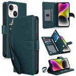 For iPhone 14 Plus Multi-Card Wallet RFID Leather Phone Case(Green)