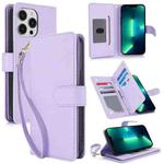 For iPhone 13 Pro Multi-Card Wallet RFID Leather Phone Case(Light Purple)