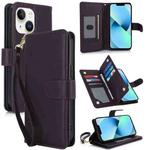 For iPhone 13 Multi-Card Wallet RFID Leather Phone Case(Dark Purple)