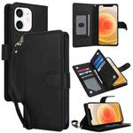 For iPhone 12 / 12 Pro Multi-Card Wallet RFID Leather Phone Case(Black)