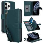 For iPhone 11 Pro Max Multi-Card Wallet RFID Leather Phone Case(Green)