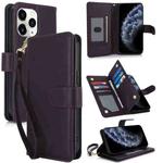 For iPhone 11 Pro Multi-Card Wallet RFID Leather Phone Case(Dark Purple)