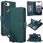 For iPhone 16e Multi-Card Wallet RFID Leather Phone Case(Green)