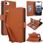 For iPhone 16e Multi-Card Wallet RFID Leather Phone Case(Brown)
