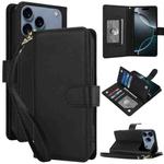 For iPhone 17 Pro Multi-Card Wallet RFID Leather Phone Case(Black)