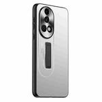 For Huawei nova 12 Pro Frosted Metal Hybrid TPU Holder Phone Case(Silver)