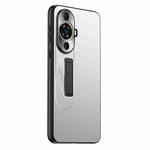 For Huawei nova 12 Lite Frosted Metal Hybrid TPU Holder Phone Case(Silver)