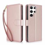 For Samsung Galaxy S24 Ultra 5G Multi-Card Wallet RFID Leather Phone Case(Rose Gold)