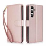 For Samsung Galaxy S24+ 5G Multi-Card Wallet RFID Leather Phone Case(Rose Gold)