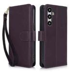 For Samsung Galaxy S24 5G Multi-Card Wallet RFID Leather Phone Case(Dark Purple)