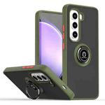 For Infinix Hot 50 Pro 4G Q Shadow 1 Series TPU + PC Phone Case with Ring(Army Green)