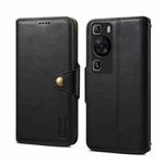 For Huawei P60 Denior Cowhide Texture Wallet Style Leather Phone Case(Black)