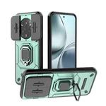 For Realme 14 Pro+ 5G Sliding Camshield TPU + PC Shockproof Phone Case with Holder(Green)